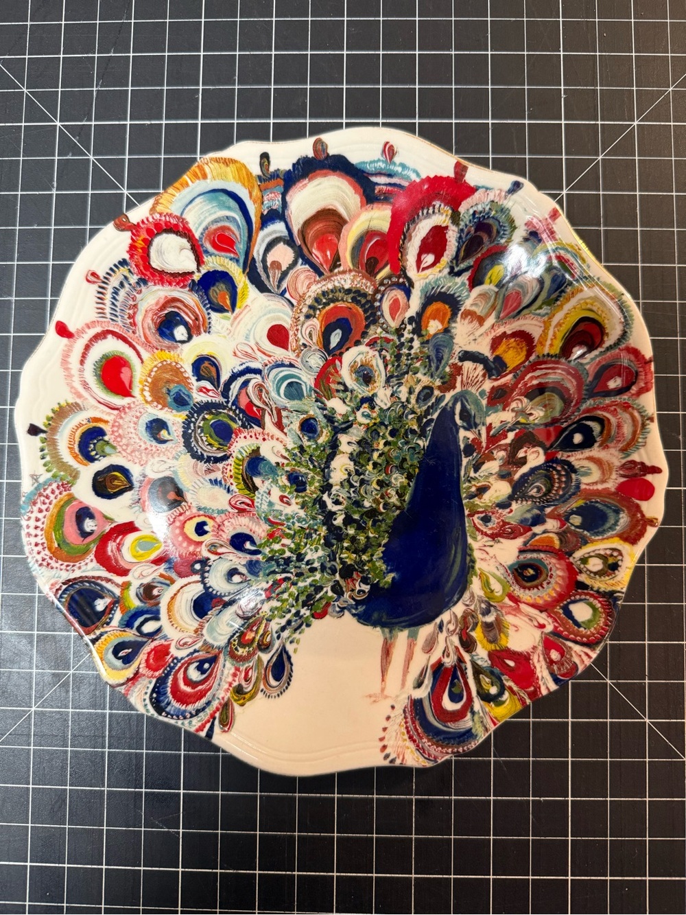 Anthropologie- Starla M. Hoffman Peacock plate - gorgeous